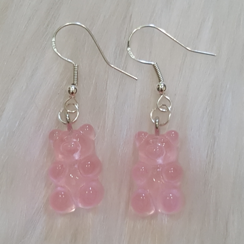 4/$20 Gummy Bear Sterling Silver Earrings - Picture 1 of 2